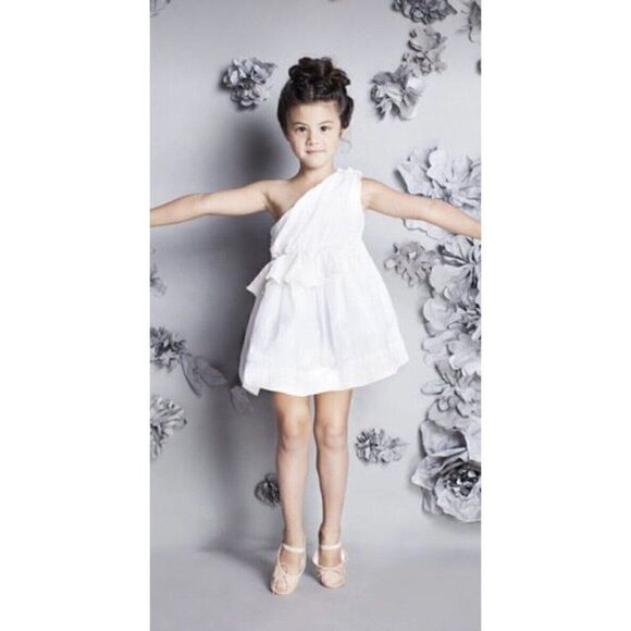 Nellystella One Shoulder Baby Girls Wedding Dress -  White size 1 - Picture 1 of 7